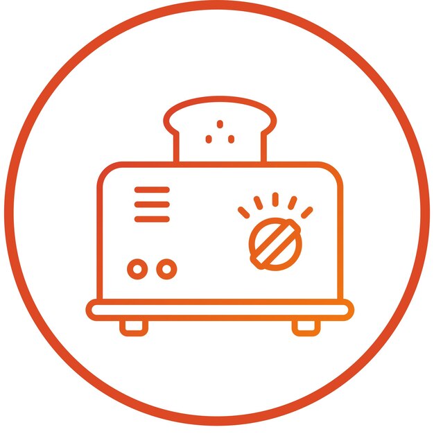 Estilo del icono de la tostadora de diseño vectorial