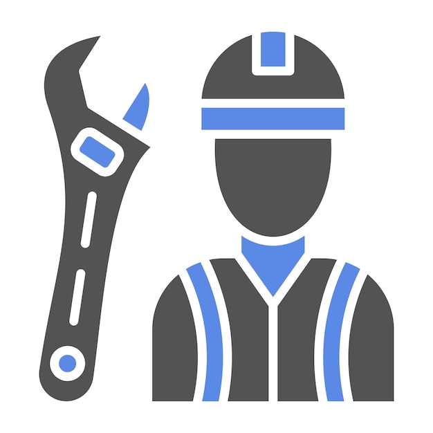 Estilo del icono del trabajador de la construcción