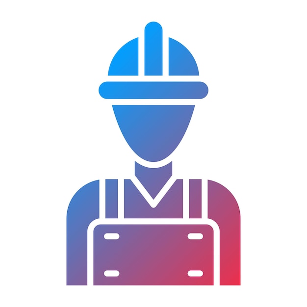 Estilo del icono del trabajador de diseño vectorial