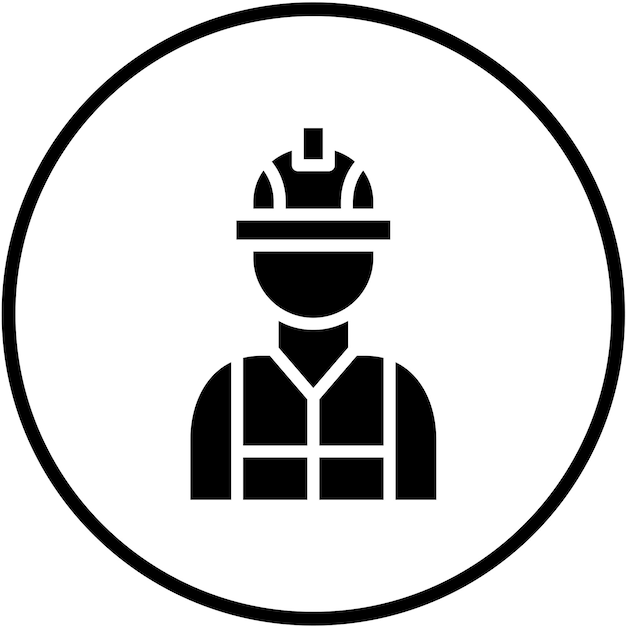 Estilo del icono del trabajador de diseño vectorial