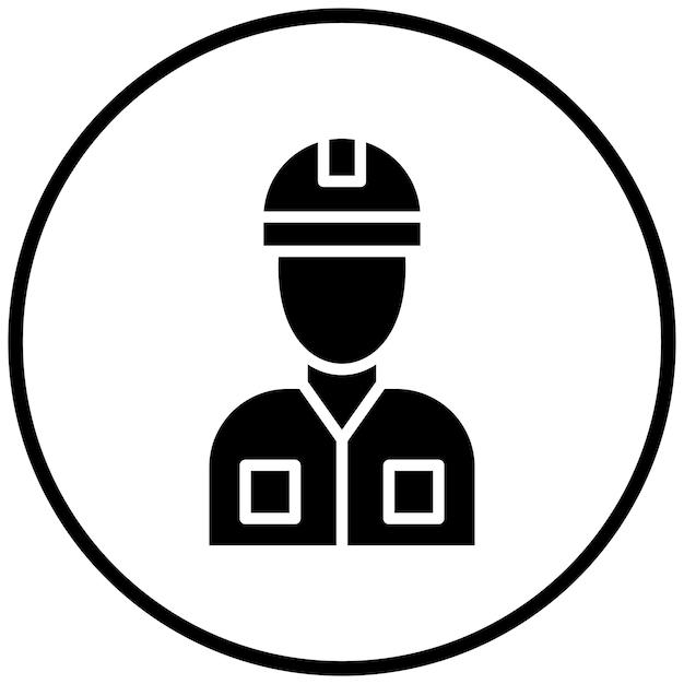 Estilo del icono del trabajador de diseño vectorial
