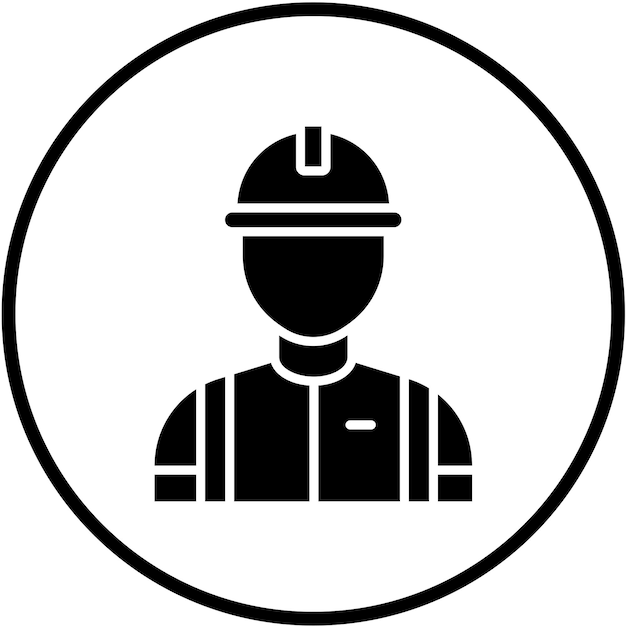 Estilo del icono del trabajador de diseño vectorial