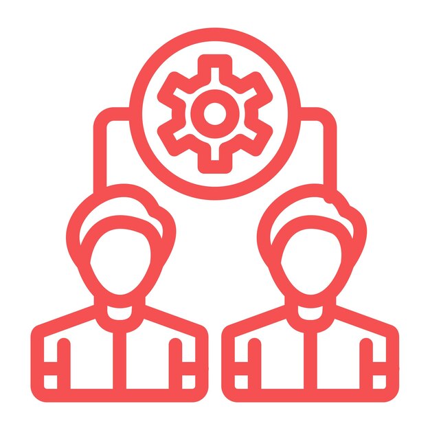 Estilo del icono de trabajo del equipo de diseño vectorial