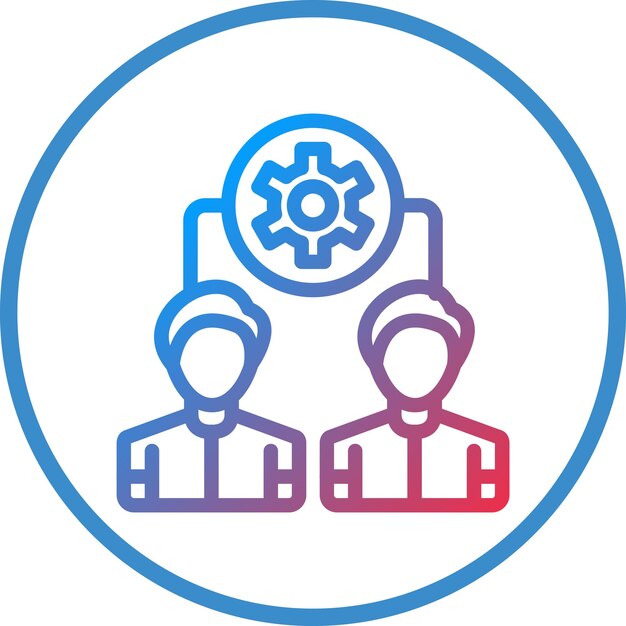Estilo del icono de trabajo del equipo de diseño vectorial