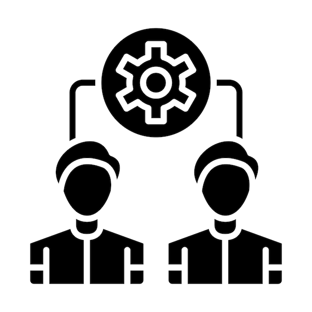 Estilo del icono de trabajo del equipo de diseño vectorial
