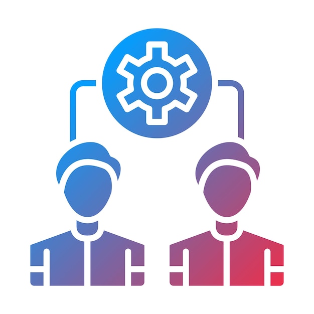 Estilo del icono de trabajo del equipo de diseño vectorial