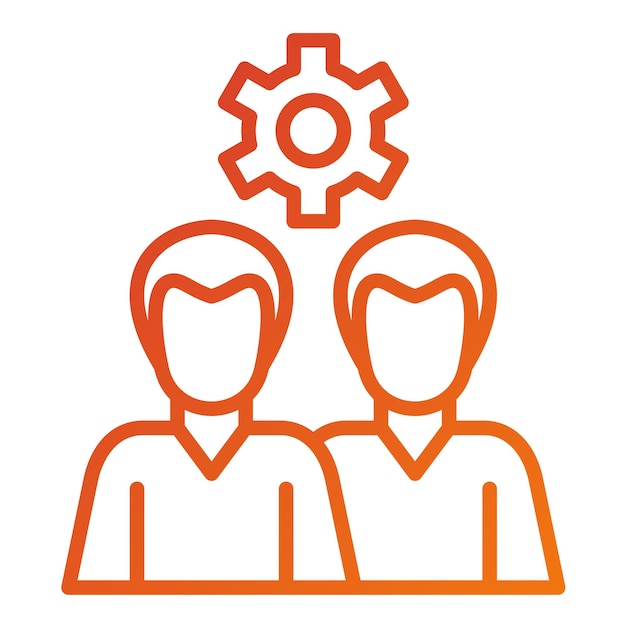 Estilo del icono de trabajo del equipo de diseño vectorial
