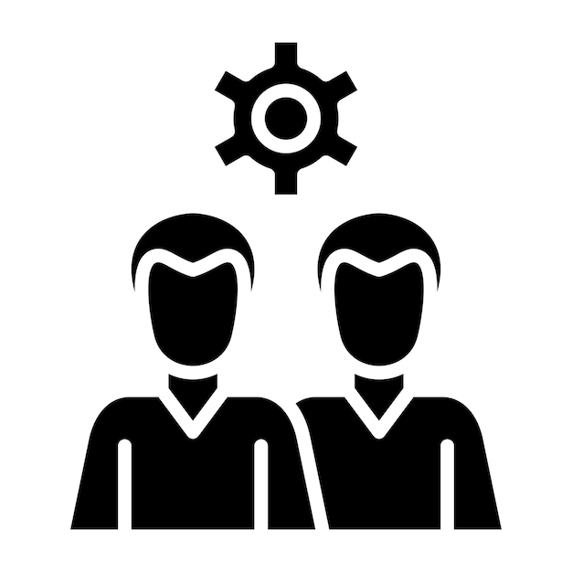 Estilo del icono de trabajo del equipo de diseño vectorial