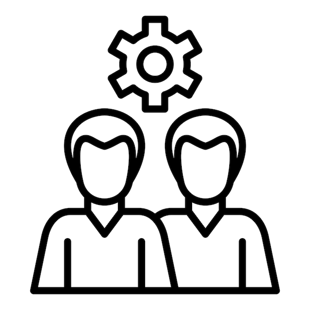Estilo del icono de trabajo del equipo de diseño vectorial