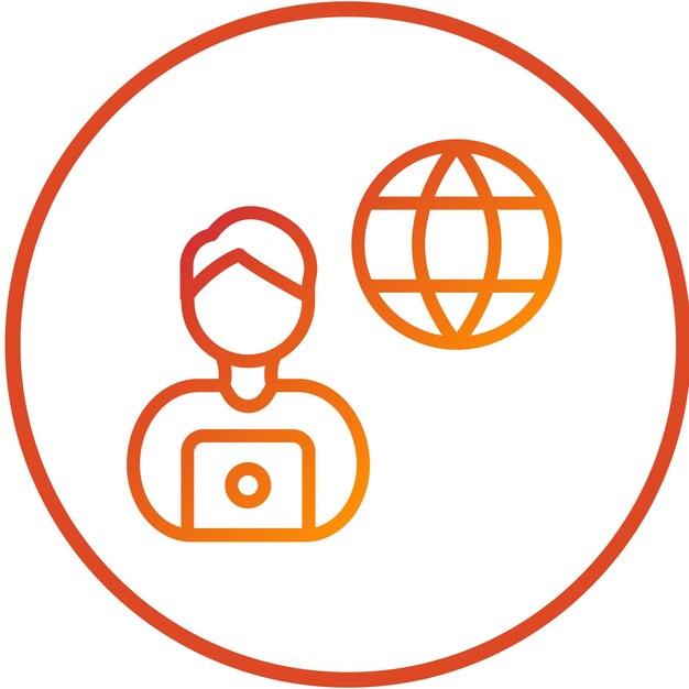 Estilo de icono de trabajo remoto de diseño vectorial