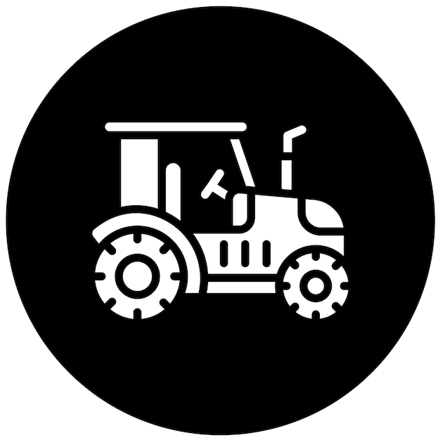 Estilo del icono del tractor de diseño vectorial