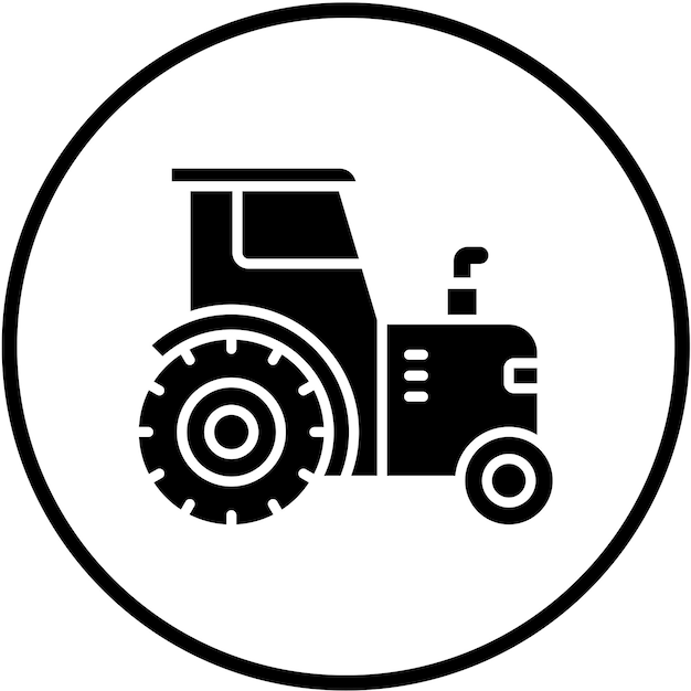 Estilo del icono del tractor de diseño vectorial