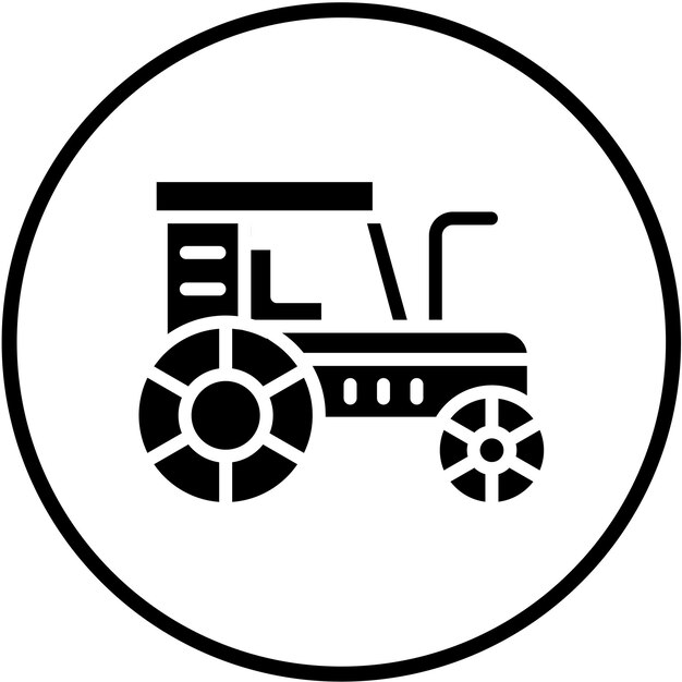 Estilo del icono del tractor de diseño vectorial