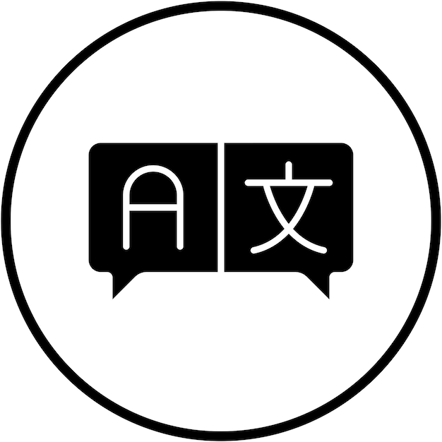Estilo de icono del traductor de diseño vectorial