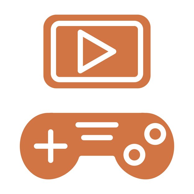 Estilo de icono del tráiler del juego de diseño vectorial