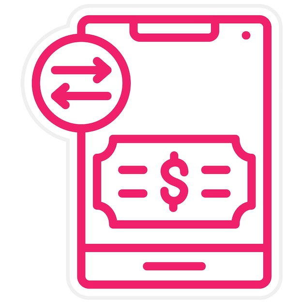 Estilo del icono de la transacción de pago de diseño vectorial