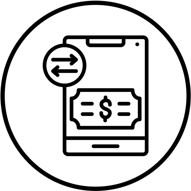 Estilo del icono de la transacción de pago de diseño vectorial