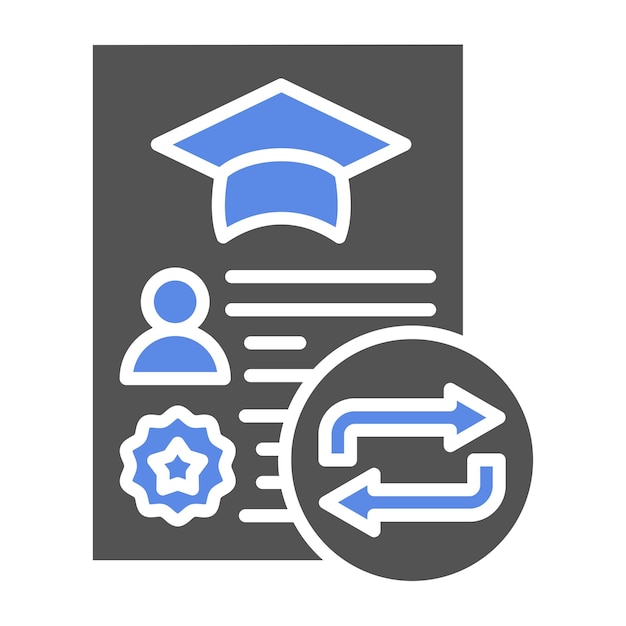 Estilo del icono de transferencia del curso de diseño vectorial