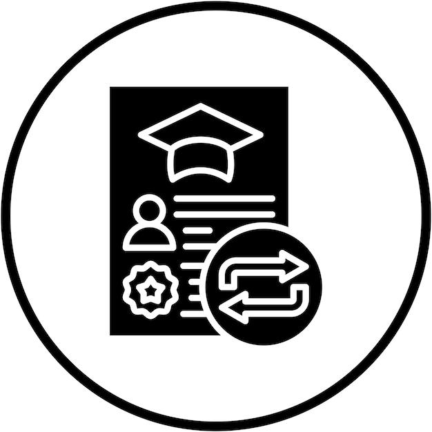 Estilo del icono de transferencia del curso de diseño vectorial