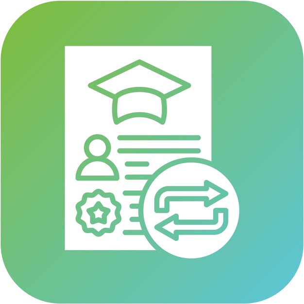 Estilo del icono de transferencia del curso de diseño vectorial