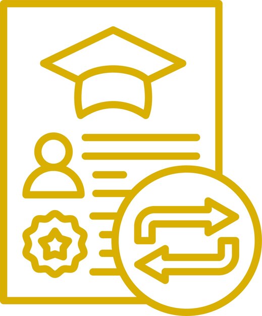 Estilo del icono de transferencia del curso de diseño vectorial