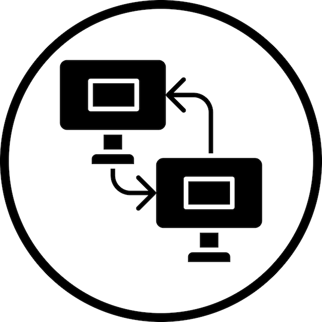 Estilo del icono de transferencia de datos de diseño vectorial