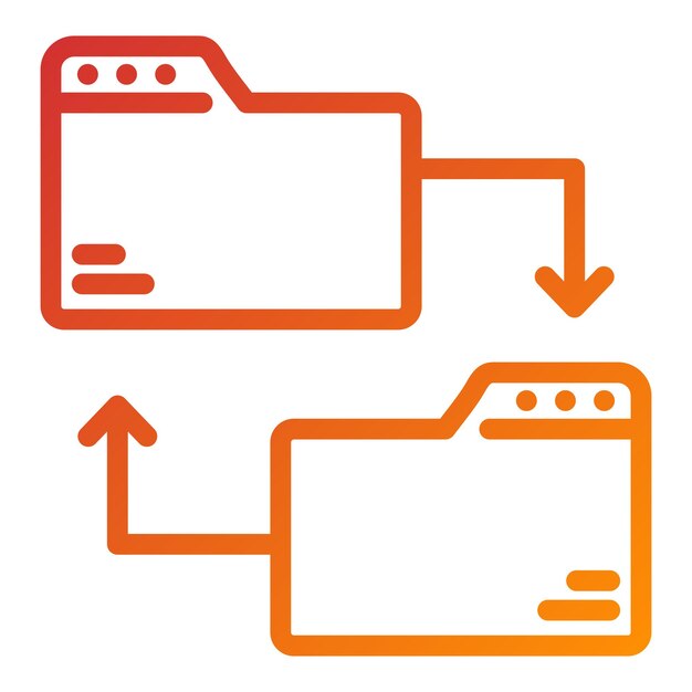 Estilo del icono de transferencia de datos de diseño vectorial