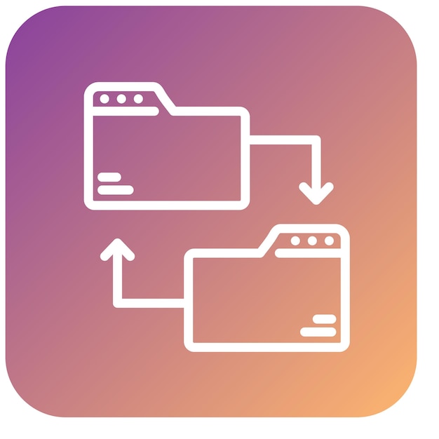 Estilo del icono de transferencia de datos de diseño vectorial
