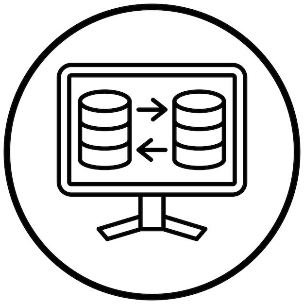 Estilo del icono de transferencia de datos de diseño vectorial