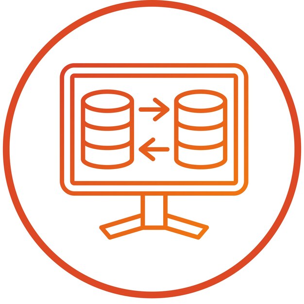 Estilo del icono de transferencia de datos de diseño vectorial