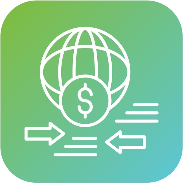 Estilo del icono de transferencia de fondos de diseño vectorial