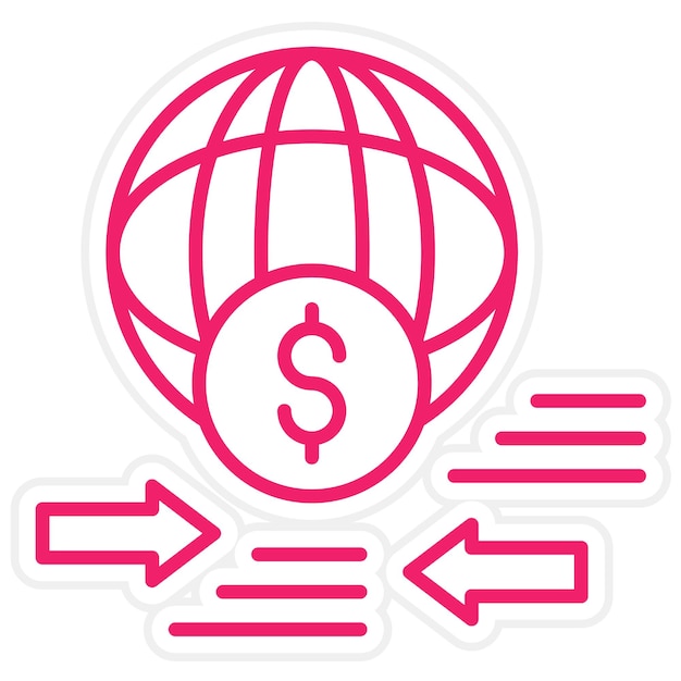Estilo del icono de transferencia de fondos de diseño vectorial