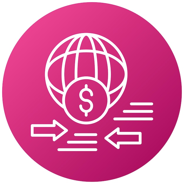 Estilo del icono de transferencia de fondos de diseño vectorial