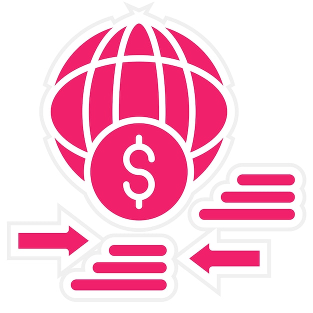 Estilo del icono de transferencia de fondos de diseño vectorial