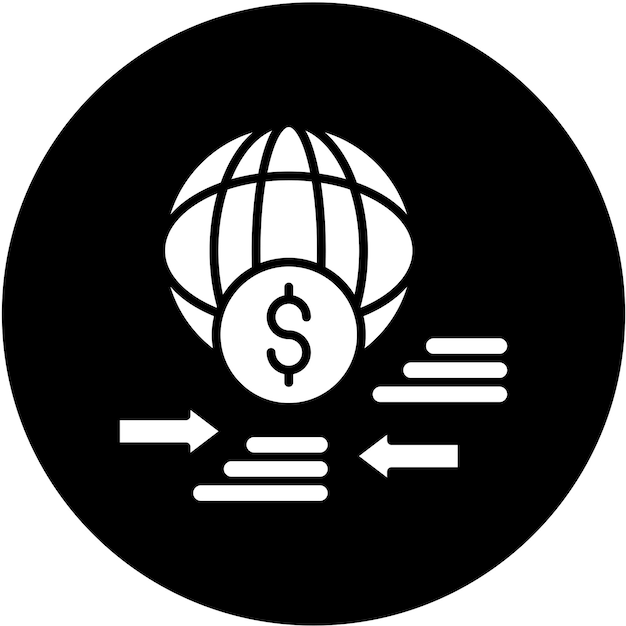 Estilo del icono de transferencia de fondos de diseño vectorial