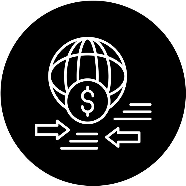 Estilo del icono de transferencia de fondos de diseño vectorial