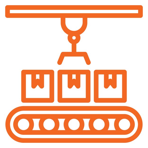 Estilo del icono del transportador robótico de diseño vectorial