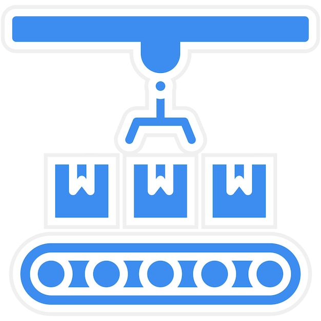 Estilo del icono del transportador robótico de diseño vectorial