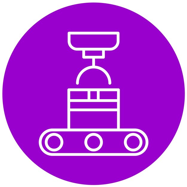 Estilo del icono del transportador robótico de diseño vectorial