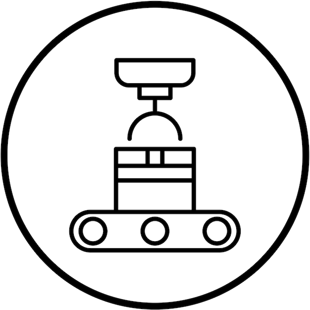 Estilo del icono del transportador robótico de diseño vectorial
