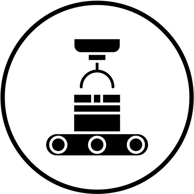 Estilo del icono del transportador robótico de diseño vectorial