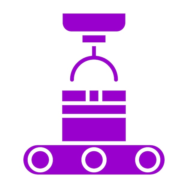 Estilo del icono del transportador robótico de diseño vectorial