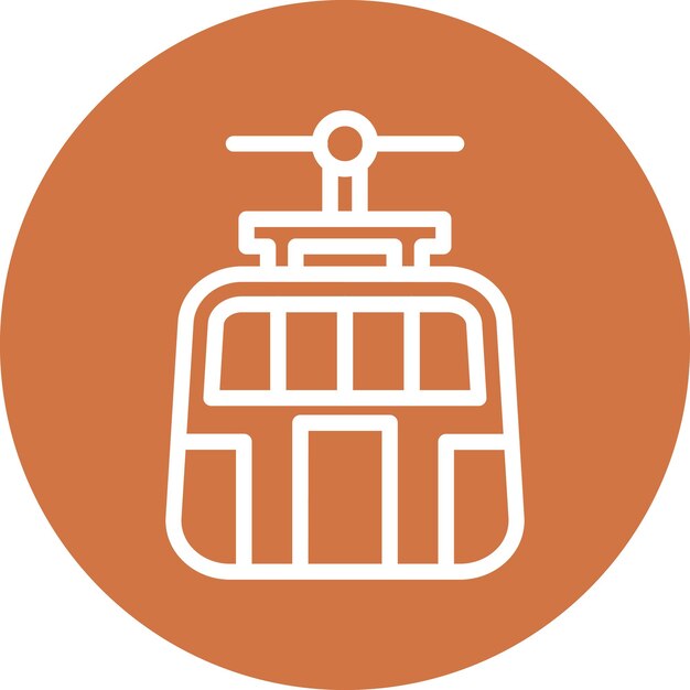 Estilo de icono de tranvía de diseño vectorial