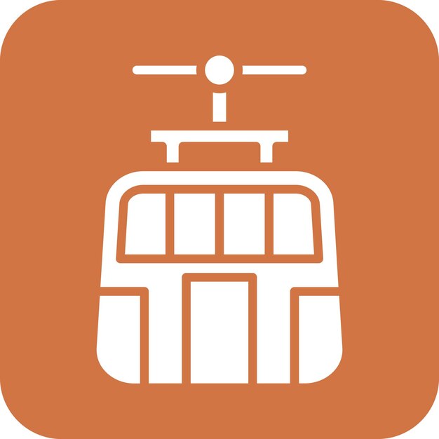Estilo de icono de tranvía de diseño vectorial