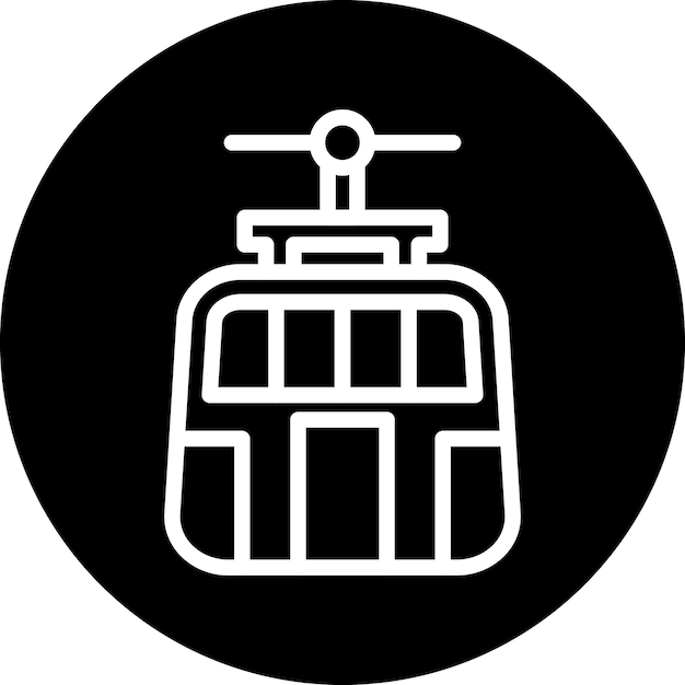 Estilo de icono de tranvía de diseño vectorial