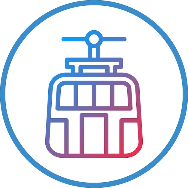 Estilo de icono de tranvía de diseño vectorial