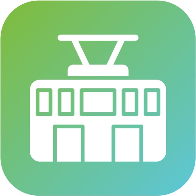 Estilo del icono del tranvía de diseño vectorial