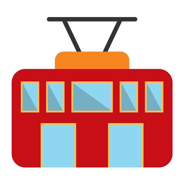 Vector estilo del icono del tranvía de diseño vectorial