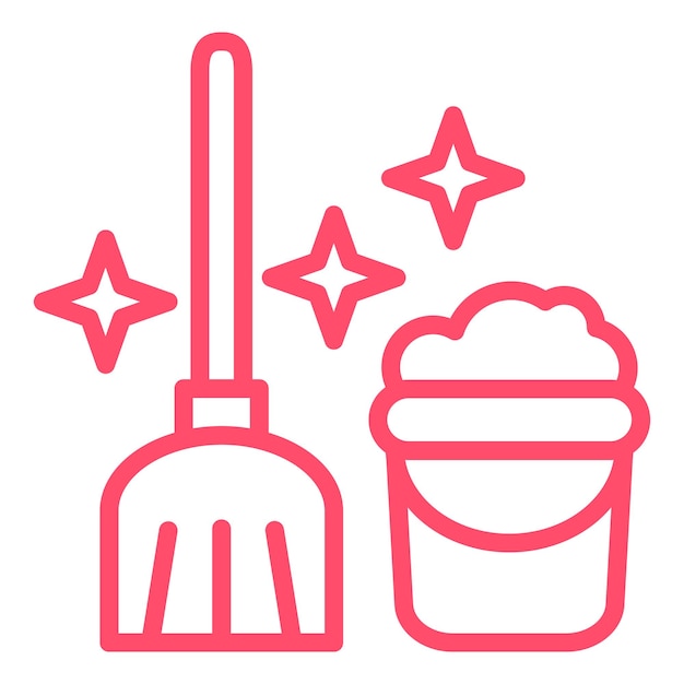 Estilo del icono del trapeador de diseño vectorial