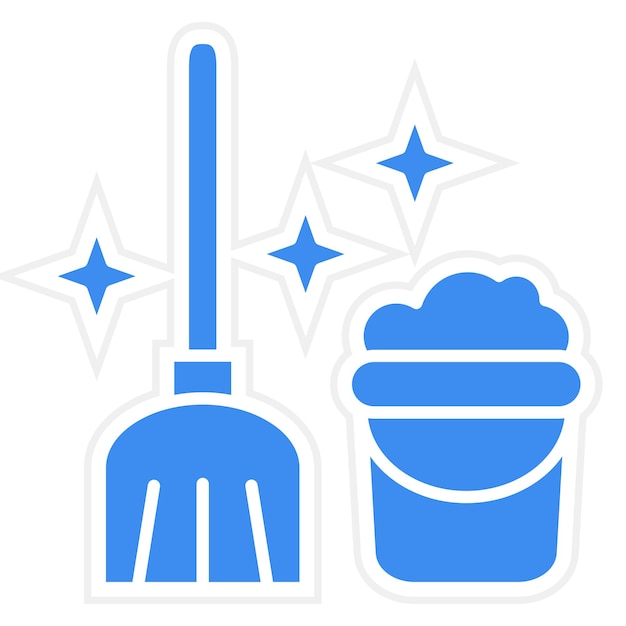 Estilo del icono del trapeador de diseño vectorial
